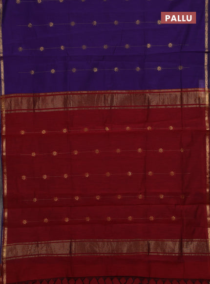 Violet & Maroon Semi Maheshwari Cotton - Buttas