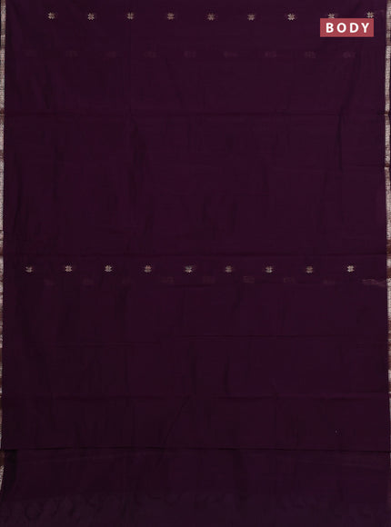 Purple & Peacock Green Semi Maheshwari Cotton - Buttas