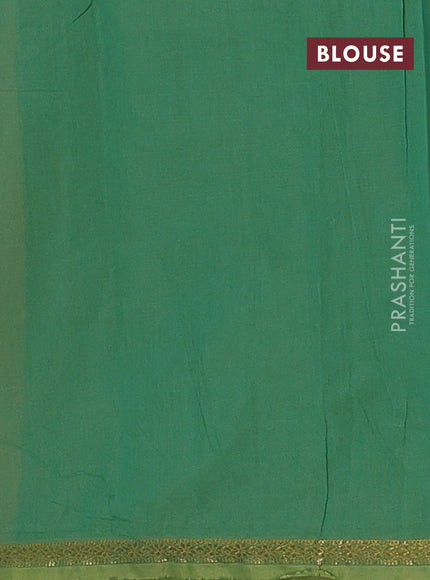 Sandal & Green Semi Maheshwari Cotton - Buttas