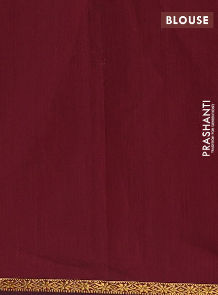 Peacock Green & Maroon Semi Maheshwari Cotton - Buttas