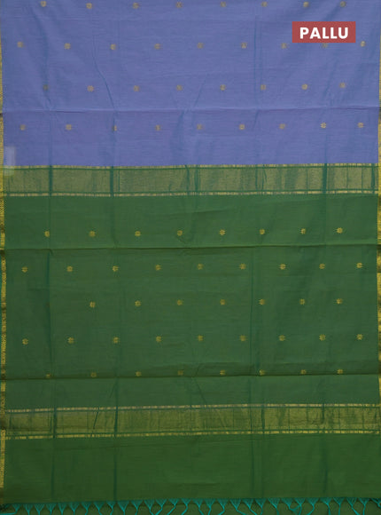 Blue & Green Semi Maheshwari Cotton - Buttas