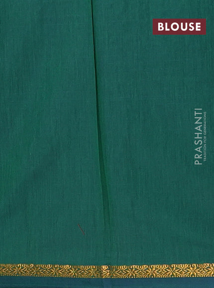 Maroon & Green Semi Maheshwari Cotton - Buttas