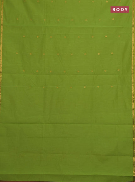 Green & Brown Semi Maheshwari Cotton - Buttas