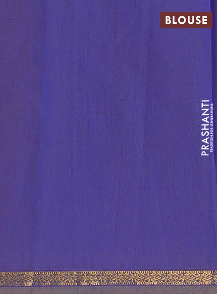 Purple & Blue Semi Maheshwari Cotton - Buttas