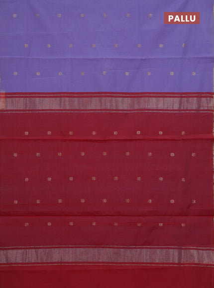 Lavender & Red Semi Maheshwari Cotton - Buttas