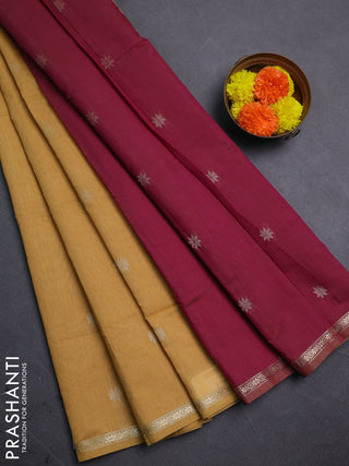 Sandal & Pink Semi Maheshwari Cotton - Buttas