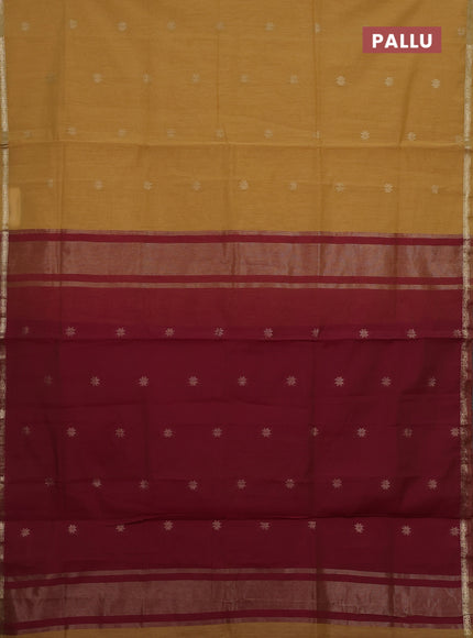 Sandal & Pink Semi Maheshwari Cotton - Buttas