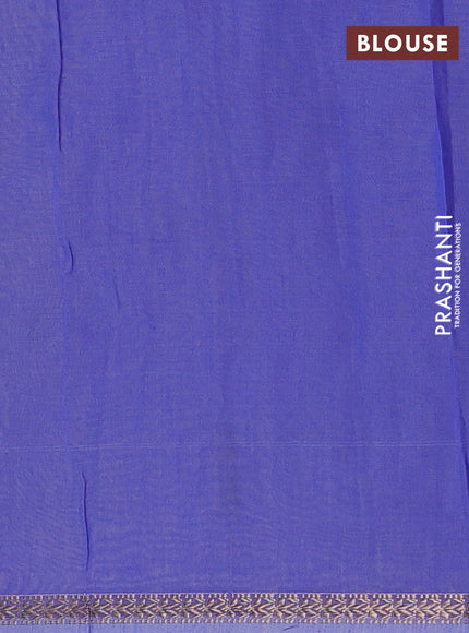 Yellow & Blue Semi Maheshwari Cotton - Buttas