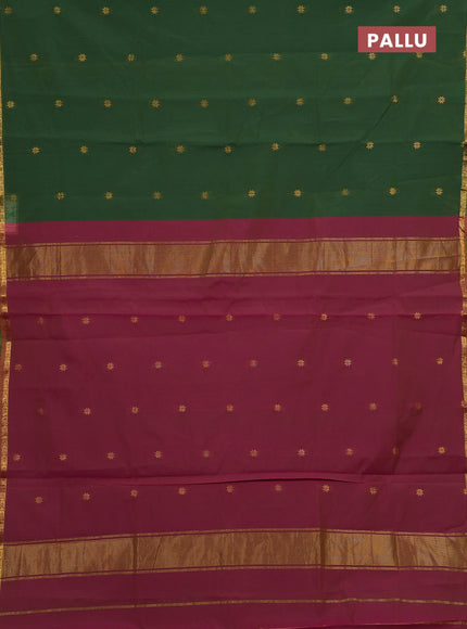 Green & Pink Semi Maheshwari Cotton - Buttas