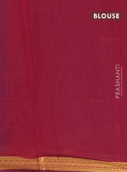Blue & Maroon Semi Maheshwari Cotton - Buttas