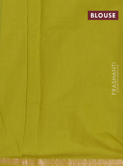 Green & Lime Green Semi Maheshwari Cotton - Buttas
