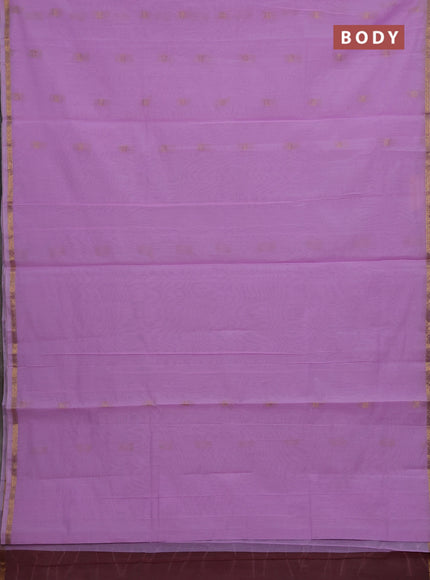Lavender & Maroon Semi Maheshwari Cotton - Buttas