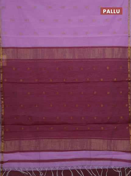 Lavender & Maroon Semi Maheshwari Cotton - Buttas