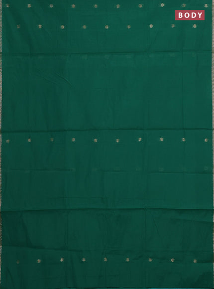 Green & Teal Blue Semi Maheshwari Cotton - Buttas