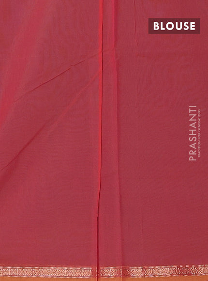 Blue & Peach Pink Semi Maheshwari Cotton - Buttas