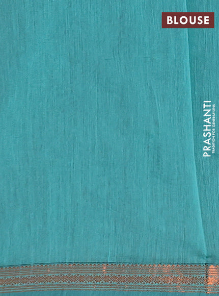 Maroon & Teal Green Semi Maheshwari Cotton - Buttas