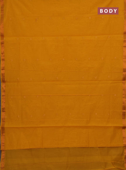 Yellow & Brown Semi Maheshwari Cotton - Buttas