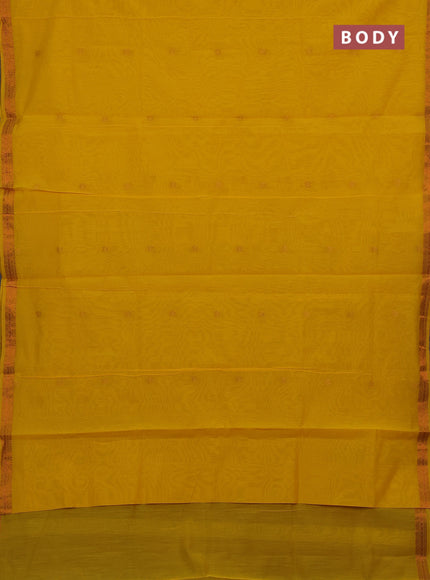 Yellow & Brown Semi Maheshwari Cotton - Buttas