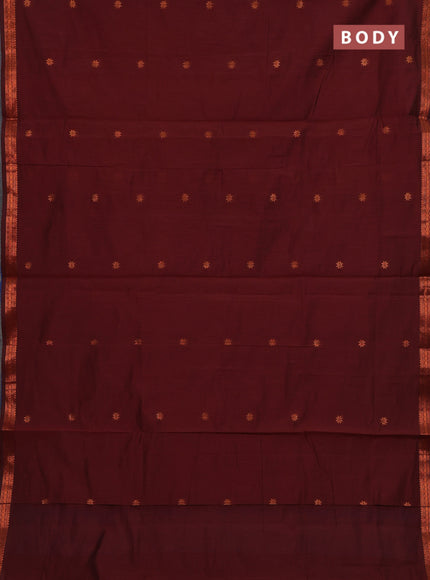 Maroon & Cs Blue Semi Maheshwari Cotton - Buttas