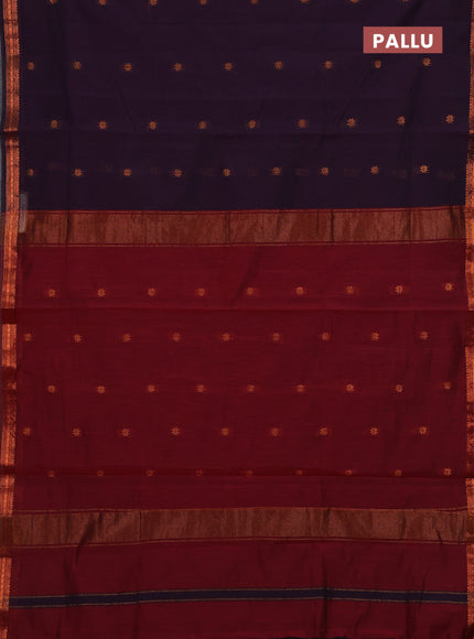 Jamun & Maroon Semi Maheshwari Cotton - Buttas