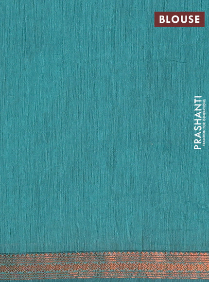Maroon & Teal Green Semi Maheshwari Cotton - Buttas