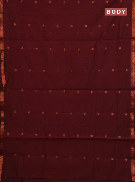 Maroon & Grey Semi Maheshwari Cotton - Buttas