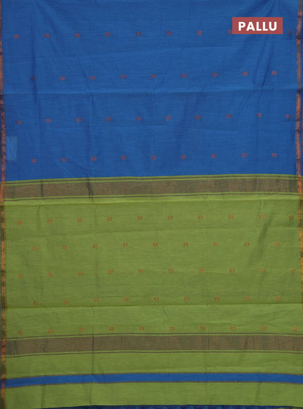 Blue & Green Semi Maheshwari Cotton - Buttas