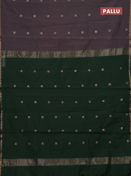 Grey & Green Semi Maheshwari Cotton - Buttas