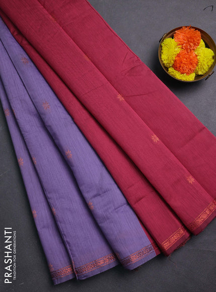 Pastel Lavender & Pink Semi Maheshwari Cotton - Buttas
