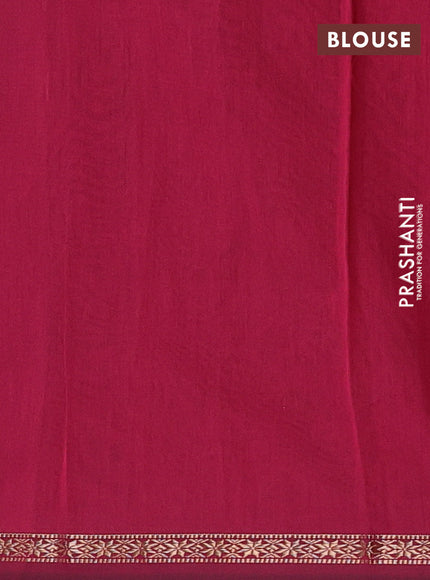 Peacock Blue & Magenta Pink Semi Maheshwari Cotton - Buttas