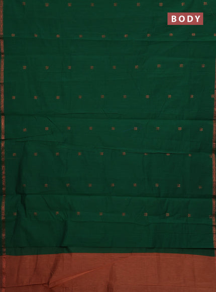 Green & Peach Semi Maheshwari Cotton - Buttas