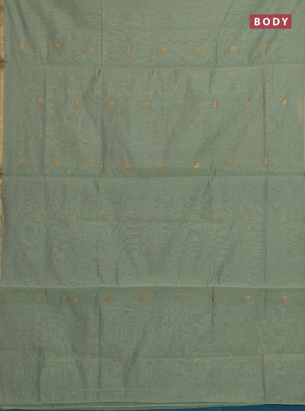 Pastel Green & Peacock Green Semi Maheshwari Cotton - Buttas