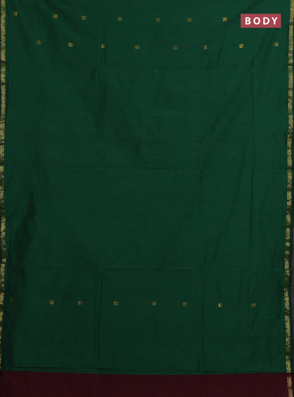 Green & Maroon Semi Maheshwari Cotton - Buttas