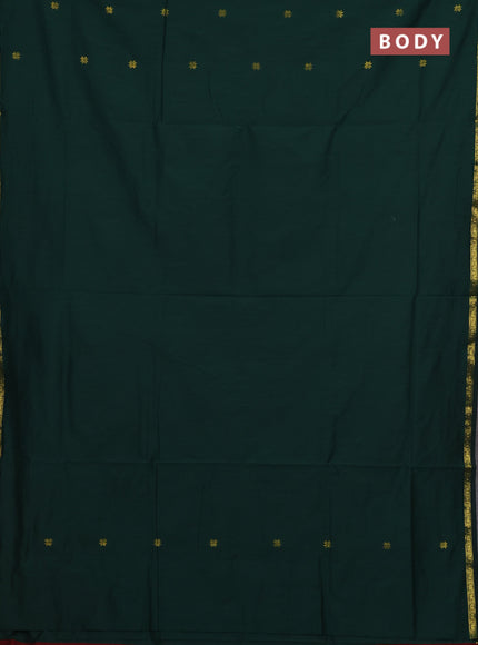 Bottle Green & Maroon Semi Maheshwari Cotton - Buttas