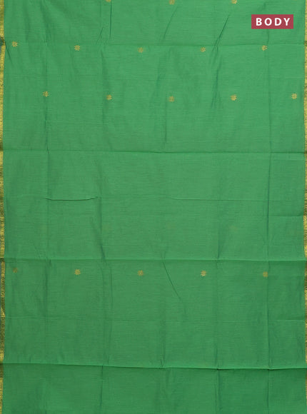 Green & Purple Semi Maheshwari Cotton - Buttas