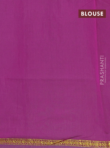 Green & Purple Semi Maheshwari Cotton - Buttas