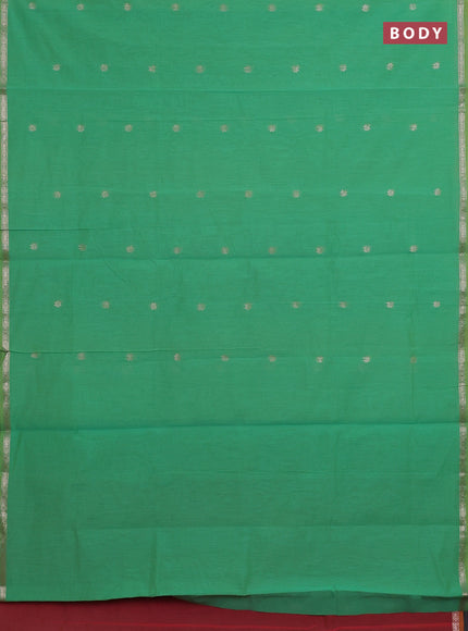 Green & Red Semi Maheshwari Cotton - Buttas