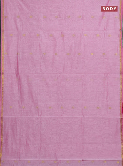Light Pink & Pink Semi Maheshwari Cotton - Buttas