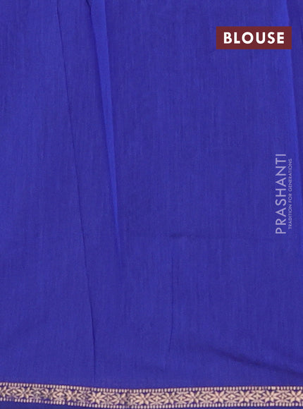 Coffee Brown & Blue Semi Maheshwari Cotton - Buttas