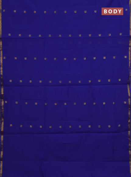 Blue & Rust Semi Maheshwari Cotton - Buttas