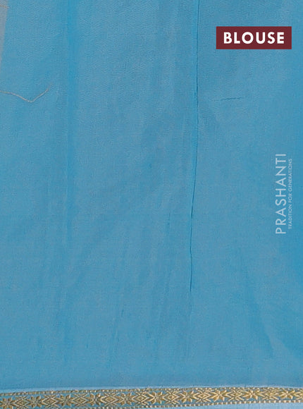 Orange & Teal Blue Semi Maheshwari Cotton - Buttas