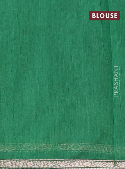 Maroon & Green Semi Maheshwari Cotton - Buttas