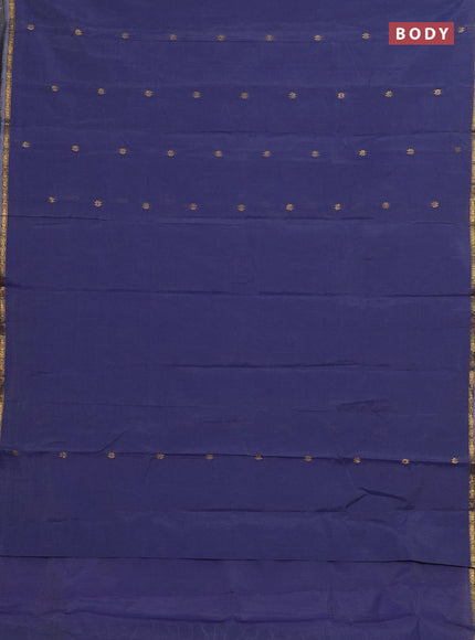 Navy Blue & Lavender Semi Maheshwari Cotton - Buttas