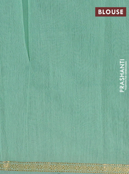 Peacock Green & Teal Green Semi Maheshwari Cotton - Buttas