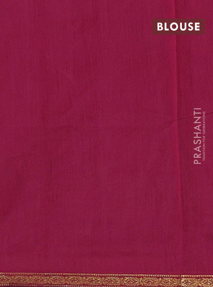 Grey & Magenta Pink Semi Maheshwari Cotton - Buttas