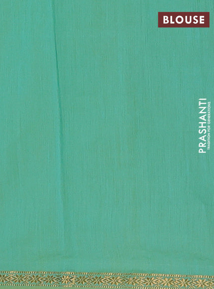 Pale Yellow & Teal Green Semi Maheshwari Cotton - Buttas