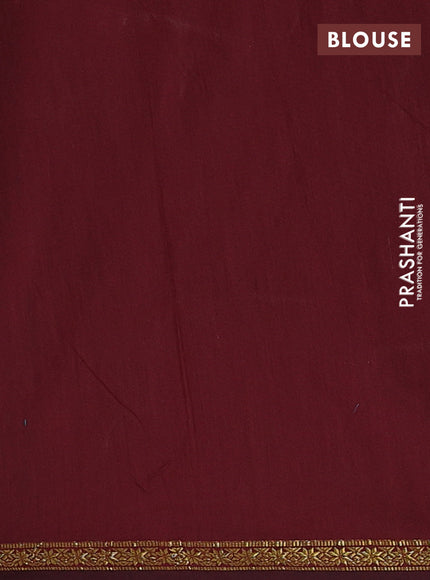 Peacock Green & Maroon Semi Maheshwari Cotton - Buttas
