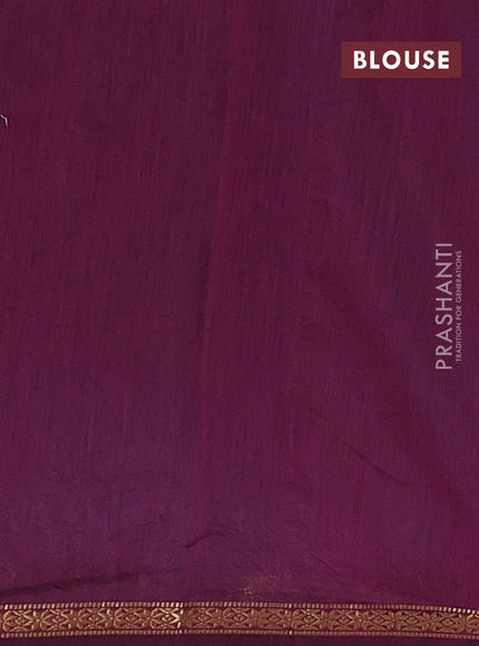 Blue & Wine Semi Maheshwari Cotton - Buttas