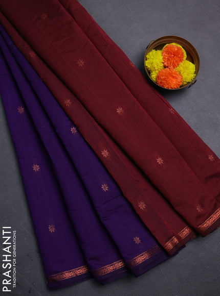 Violet & Maroon Semi Maheshwari Cotton - Buttas