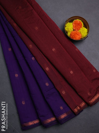 Violet & Maroon Semi Maheshwari Cotton - Buttas